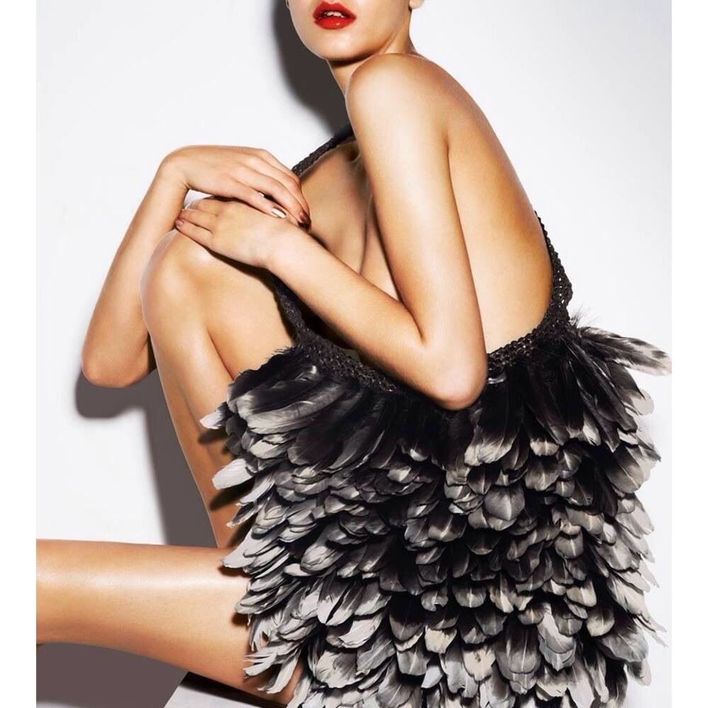 TOM FORD S/S 2014 Runway Feather Bag Crochet Crossbody - Picture 14 of 14